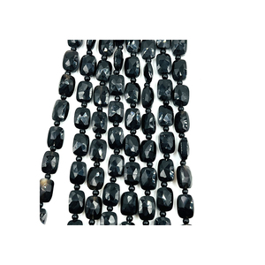 Cuentas de Ónice Negro Facetadas en Forma de Cojín Rectangular de 17 Pulgadas, 7x9 mm, Premium, Sueltas, para la Fabricación de Joyas y Manualidades - Product Image 4
