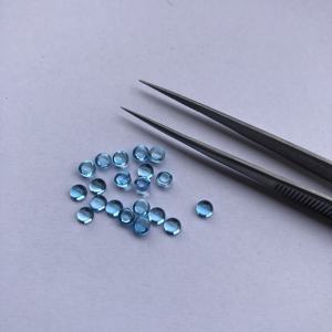 Cabujones calibrados con parte posterior plana redonda de Topacio azul cielo Natural de 2mm, piedras preciosas sueltas, precio al por mayor, piedras para la fabricación de joyas en línea - Product Image 3