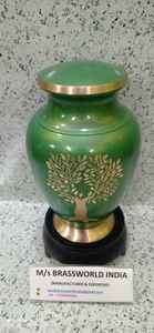 BRASS GREEN ARIA TREE CREMATION URN <b>FUNERAL</b> <b>SUPPLIES</b> - Product Image 4