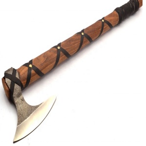 ขวานโทมาฮอว์กที่สวยงามทำด้วยมือทำจากเหล็กตามสั่งขวานขอบคมพร้อมปลอกหนัง - Product Image 3