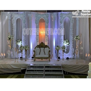 Paneles de marco de fotos de fibra blanca portátil para decoración de escenario de boda Diseño de panel de fibra de escenario atractivo - Product Image 1