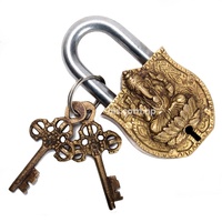 Cadenas traditionnel Asterisk en laiton massif avec conception facile à ouvrir, sécurité religieuse en métal avec clés AIS-025