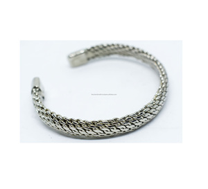 2025 New Year Vintage Illinois Brass Jewelry Design <b>Silver</b> Engraved Brass <b>Bracelet</b> <b>Cuff</b> for Women traditional meets modern - Product Image 5