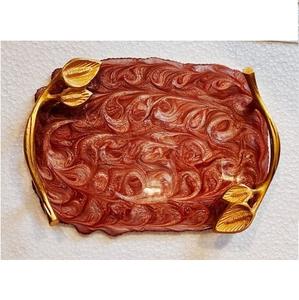 Bandeja de resina epoxi amarilla de alta calidad, bandeja de resina epoxi para restaurante en casa, pieza artesanal - Product Image 4