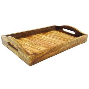 Plateau de service rectangulaire en bois MDF manguier style ferme antique pour la maison hôtel plateau en bois service de nourriture - Product Image 4