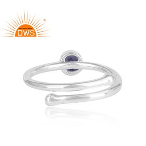 Bague en argent Sterling 925 ajustable avec des pierres précieuses, anneau ajustable, fabrication de pierres précieuses naturelles, fournisseur de bague - Product Image 4