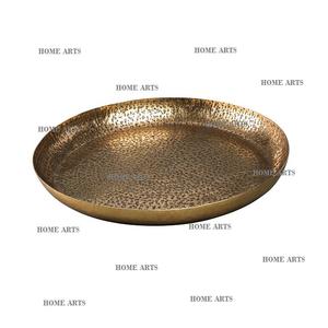 Plateau de service de nourriture en laiton de conception classique forme ronde plateau de dessert de collations de taille personnalisée au prix le plus bas - Product Image 3