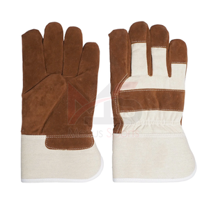 Guantes de trabajo de seguridad antiimpacto de alta calidad Recubierto de látex Resistente al desgaste Palma de cuero dividido con manguito de aplicación al aire libre - Product Image 6