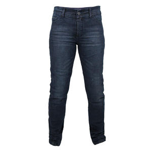 Jeans de mezclilla lisos lavados con mono estilo arrugado clasificado AA para mujeres motociclistas lavado oscuro patrón sólido protección principal - Product Image 1