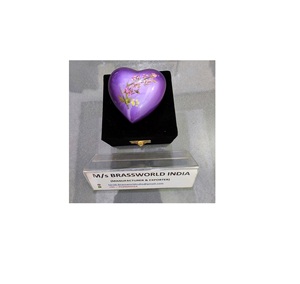 Urna de cremación de recuerdo de pata y corazón de Mascota de aluminio, flor pintada a mano para suministros funerarios para adultos - Product Image 1