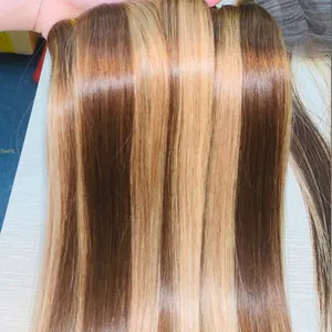 (5S Hair Factory) Wonderful Piano Bone Straight Beautiful Cuticle Aligned Virgin Hair, Human Hair Extension, Hair Bundles