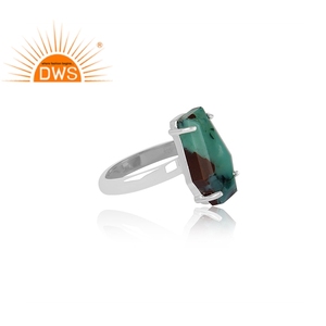 Anillo de piedras preciosas de sílice de Gema natural, fabricante de joyería, anillo de ataúd hecho a mano de plata fina oxidada, fabricante de joyería personalizada - Product Image 3