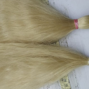 Cheveux indiens blonds 613, mèches en vrac, perruques, queues de cheval, blond cendré, cuticules alignées, cheveux Remy, échantillon gratuit, cheveux vierges, fermeture frontale - Product Image 2