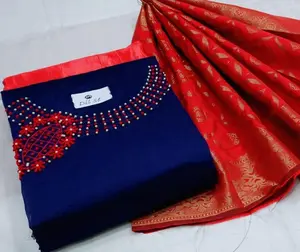 सलवार कमीज के साथ बनारसी handwork के साथ दुपट्टा नवीनतम नई डिजाइन सस्ते कीमत