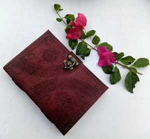 หนังแมนดาลาออกแบบว่างเปล่าสมุดบันทึกไดอารี่ไดอารี่ร่างสมุดวารสารหนังโน๊ตบุ๊คที่มีการล็อคไดอารี่หนัง - Product Image 1