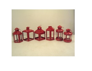 ชุดโคมไฟโลหะสีแดง6ชิ้นสำหรับตกแต่งบ้าน - Product Image 1