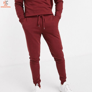 Ensemble de survêtement pour homme de haute qualité en coton 100% violet, style empilé, avec impression graphique personnalisée, survêtements évasés pour homme - Product Image 4