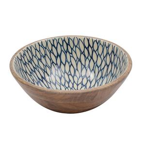 Cuencos de ensalada de madera esmaltados con impresión personalizada superior, cuenco de madera de acacia para ensalada o fruta, cuencos para servir en el hogar y el hotel por jamsons exports - Product Image 1