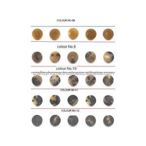 Botones de cuerno de búfalo negro Natural de la mejor calidad, estilo de vástago, Material de hueso de alta calidad, patrón, decoración de prendas, Cuentas planas - Product Image 6