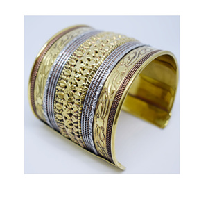 Vintage 1925 Ancient April Louisiana Summer Jewelry Fair Shop <b>Men</b> Textured and Hammered Cuffs <b>for</b> Women Chennai wedding jewelry - Product Image 1