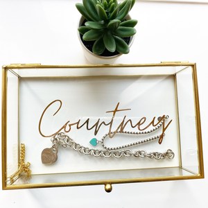 Personalized <b>Glass</b> Jewelry <b>Box</b>, Personalized Gift, Gifts for Her, Grad Gift - Product Image 1