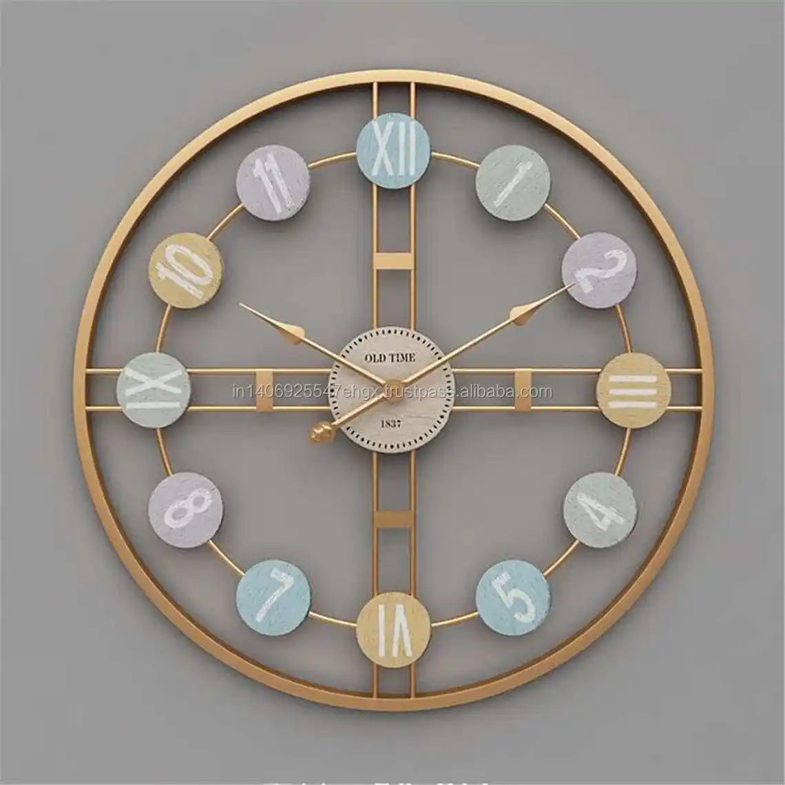 Outdoor Roman Number Metal Garden large wall clock wall decor for 2021