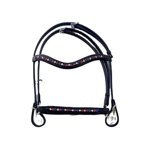 Brida Ligera de Cuero Islandés para Doma de Caballos con Detalles en Piedra de Color - Cómoda y Resistente, Modelo Internacional 7860B - Product Image 2