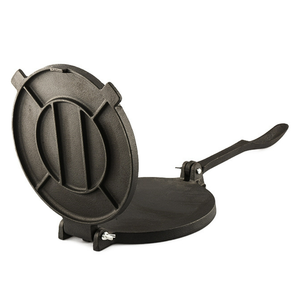 Presse à tortillas <span class=keywords><strong>en</strong></span> <span class=keywords><strong>fonte</strong></span> - 6,5 pouces, pré-assaisonnée, avec poignée, pataconera pour tortillas de farine - Product Image 1