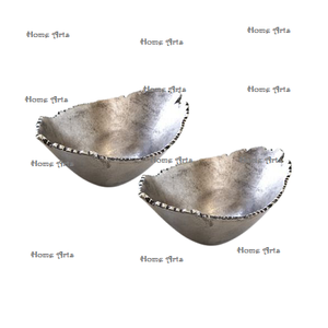 Ensemble de 2 bols décoratifs couleur argent Bol de service à dessert en aluminium de la plus grande qualité du fabricant en Inde - Product Image 6