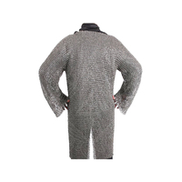 Cotte de mailles ronde à anneau solide riveté Hauberk Manches complètes Finition zink-Armure de mailles en acier doux La plus grande société de fabrication