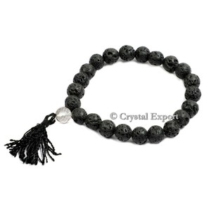 Lava with <b>Crystal</b> <b>Bead</b> Power Healing Bracelet - Product Image 1