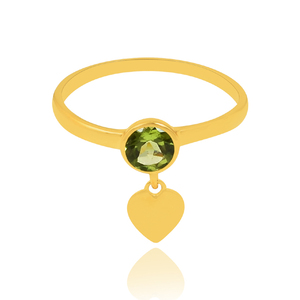 แหวนหัวใจอัญมณี925เงินสเตอร์ลิงดีไซน์ไม่เหมือนใครเครื่องประดับชุบทอง - Product Image 2