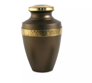 Urna de cremación de latón/aluminio para adultos, urna de cremación de latón conmemorativa para almacenamiento de cenizas funerarias, latón nuevo - Product Image 5