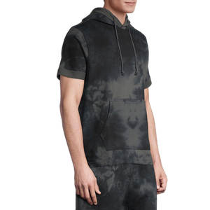 Sweat à capuche à manches courtes pour hommes légers Offre Spéciale French Terry en été en polyester/coton - Product Image 4