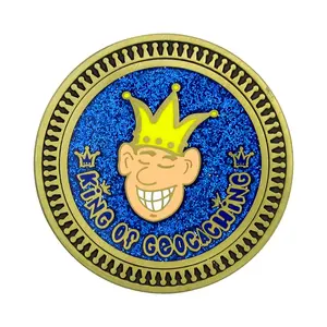 Cheap wholesale crown glitter custom metal single coin