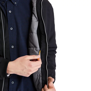 Chaqueta bomber impermeable acolchada para hombre con Forro cálido y cuello redondo acanalado - Product Image 4