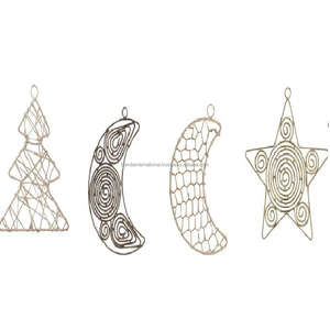 Estrella colgante con nuevo estilo, alambre de hierro, Estrella colgante decorativa con acabado antiguo marrón, Estrella colgante de Metal, revestimiento en polvo Wirh - Product Image 4