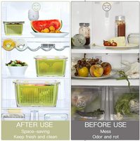 3-In-1 Multifunctionele Plastic Voedselbewaarset Vers Bewaren Koelkast Crisper Voor Groenten En Fruit Afvoermand Voor Voedingsmiddelen