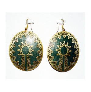 2025 Turquoise Rouille Boucles D'oreilles Martelé bronze triangulaire Texturé En Laiton Boucles D'oreilles cercle Boucles D'oreilles Suspendues Bijoux Industriels - Product Image 6