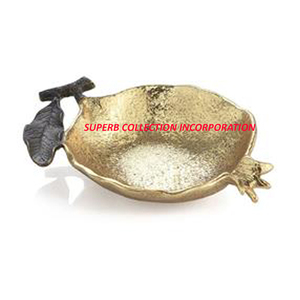 Cuenco decorativo para decoración del hogar, diseño de tuerca de Granada dorada y negra, para servicio de nueces, hoteles y aluminio - Product Image 2