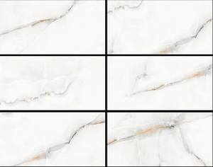 Carreaux muraux en porcelaine blanche brillante modernes 300x600 mm, design solide poli, résistant aux acides, antibactérien pour l'intérieur des hôtels - Product Image 1