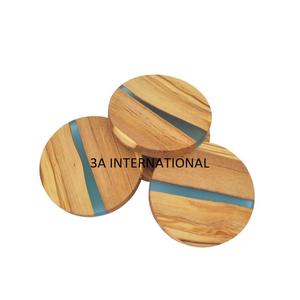 Dessous de verre pour thé, café, boissons gazeuses, design personnalisé, en bois, couleur personnalisée, résine, vente populaire - Product Image 2