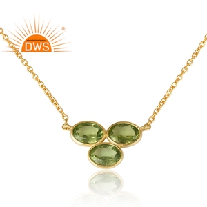 Collier pendentif en argent sterling 925 avec pierre précieuse péridot naturel, modèle 2026, très vendu, pour femme - Fabricant de bijoux - Product Image 2