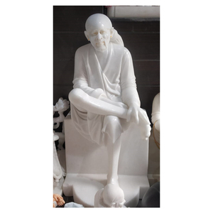 Marble Sai Baba God Sitting Sculpture - Product Image 1