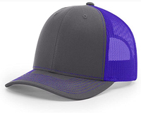 Casquette Trucker Snapback - Gris Acier/Orange Néon, 6 Panneaux Structurés, Maille Imprimée, Décontractée, 100% Laine