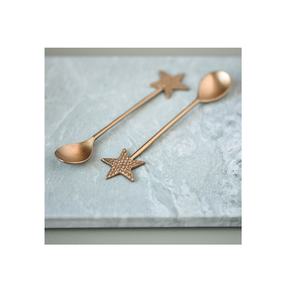 Cuillère en laiton pour le café/le thé, design des étoiles pour la poignée, utilisation royale pour les couverts de style meilleur cuillère longue pour les couverts polis - Product Image 1
