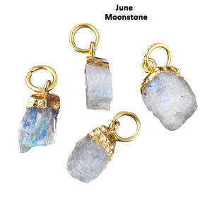 Top qualité feu naturel arc-en-ciel pierre de lune pendentif connecteurs 18k or galvanisé bricolage unique caution trouver connecteur bijoux - Product Image 3