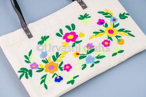 Bolsa Bordada con Flores Indias Personalizada en Oferta, Bolsos de Mano de Playa para Mujer con Dos Asas - Product Image 2