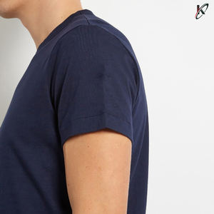 T-shirt à col rond pour homme 100% coton, personnalisé, Logo Oem, Double doublure, T-shirt pour homme, bas prix, Slim - Product Image 6