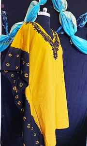 2021 New Different Cotton Knee Length Embroidery <b>Kaftan</b> for Women <b>Beach</b> Wear Cover up Boho Embroidery <b>Dress</b> - Product Image 3